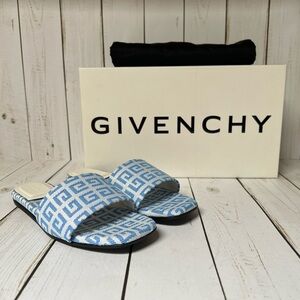 Givenchy 4G Jacquard Slide Sandal White/Blue Sz 36 / 6
